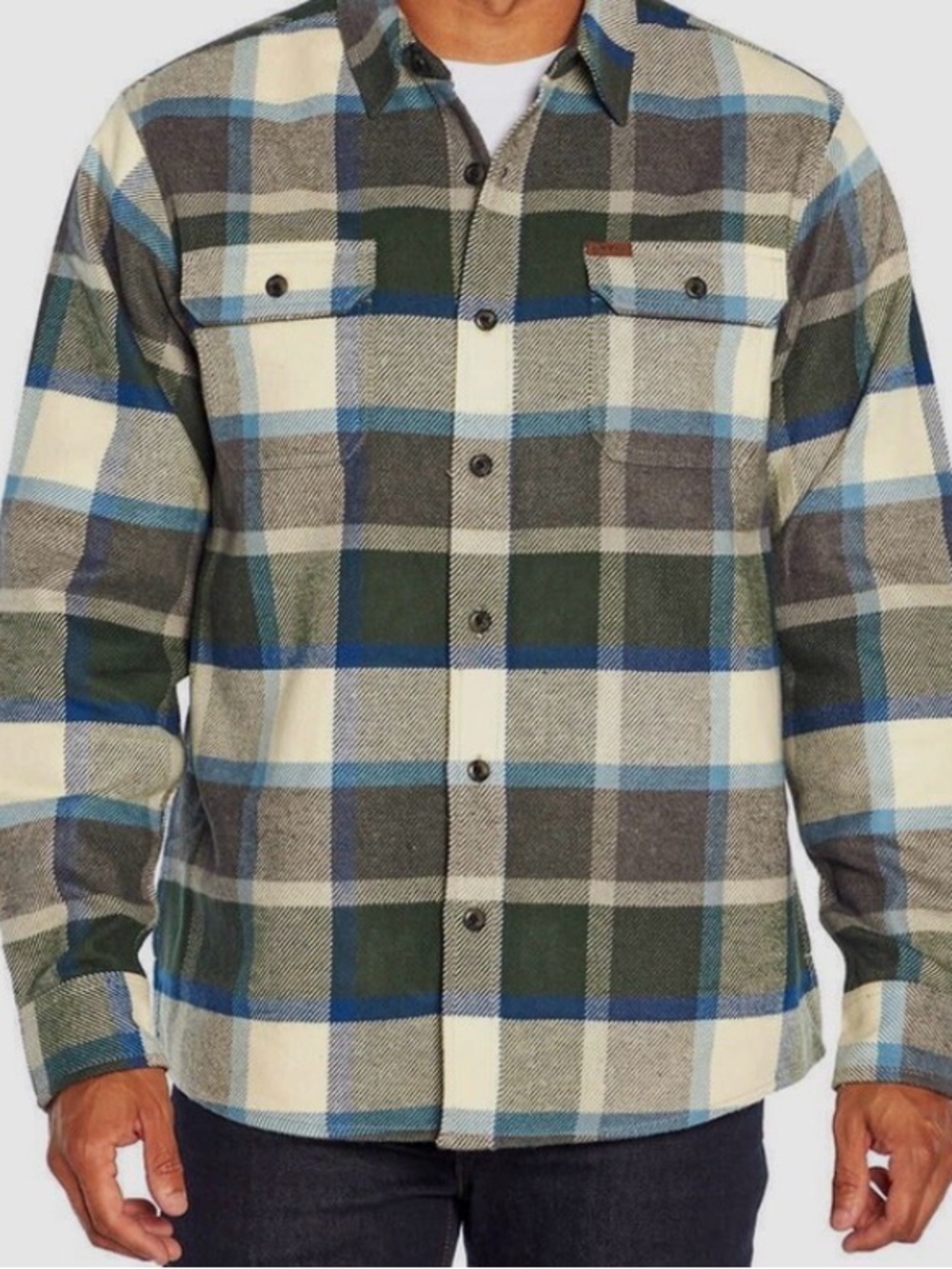 Orvis Men’s Heavyweight Double Brushed Flannel Shirt(Pinestreet Plaid, XL. NWT